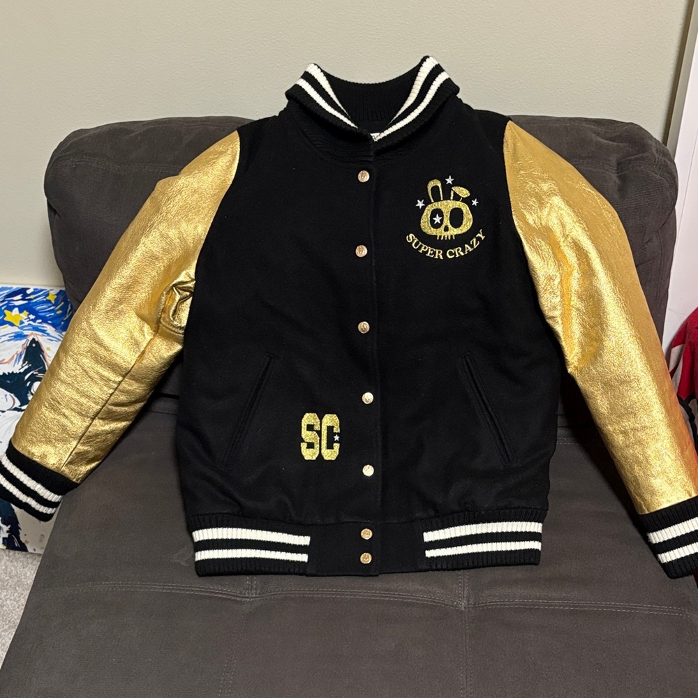Black and Gold Bomber Jacket